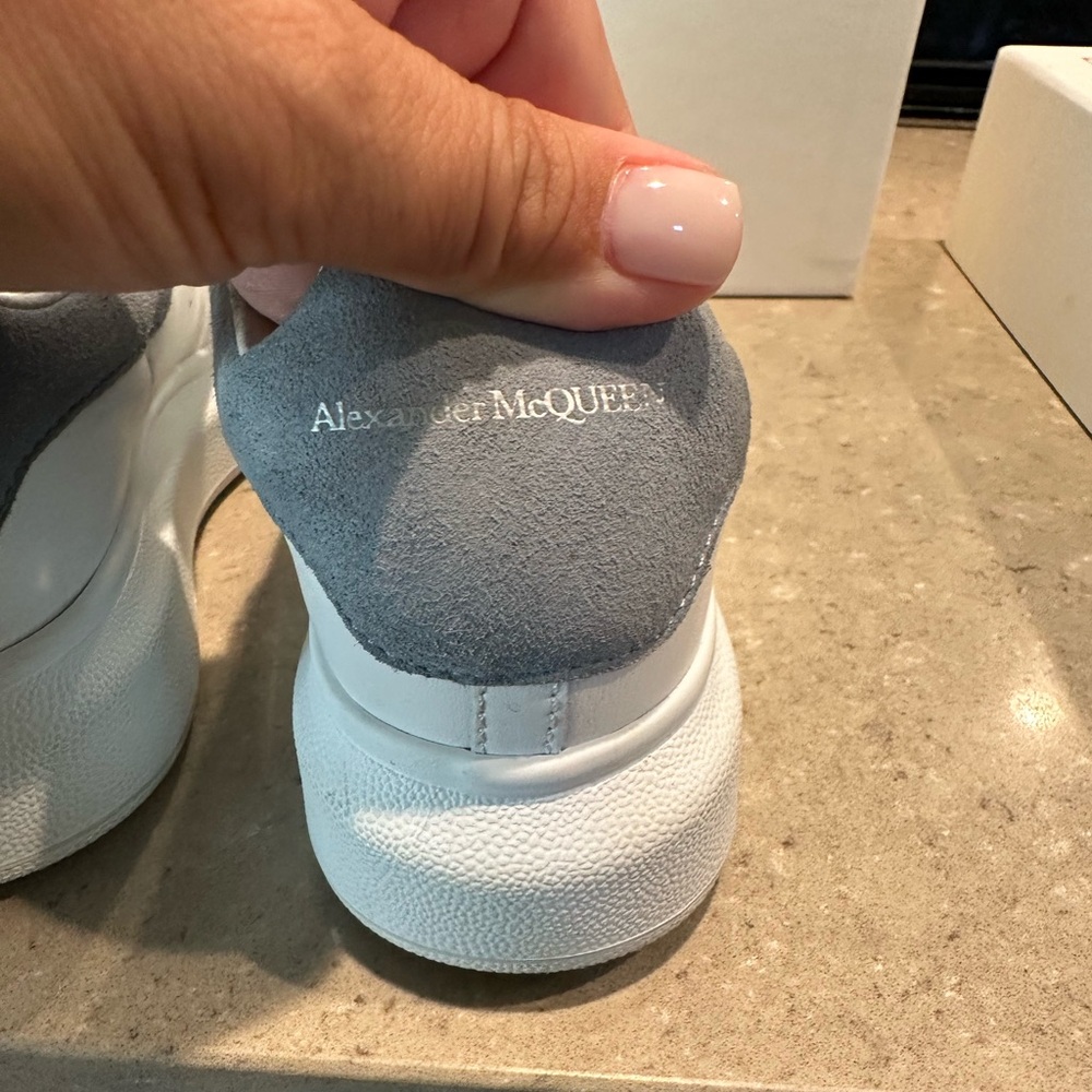 Alexander McQueen Oversized Sneakers Size 31 Gray Suede, White Leather
